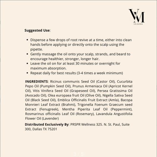 Velmora Root Revive Hair Growth Oil
